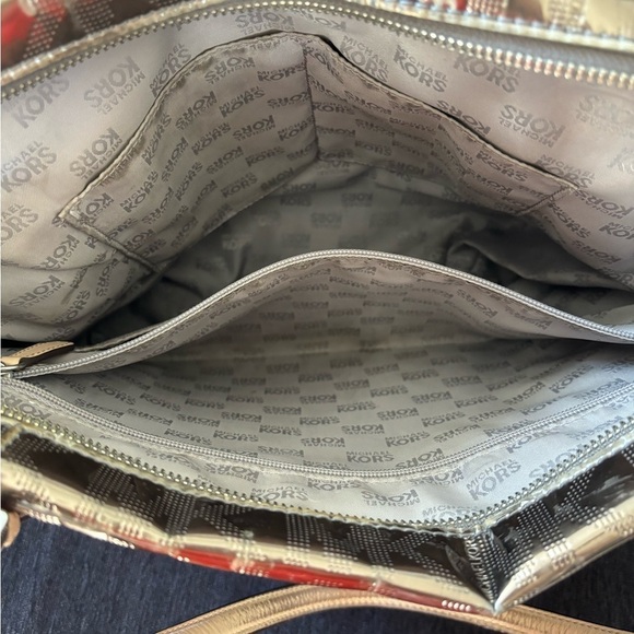 Michael Kors Bag Womens Signature Jet Set Sliver Monogram Shoulder Logo Tote - Picture 3 of 9